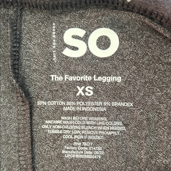 SO Charcoal Women's Leggings - Picture 3 of 3